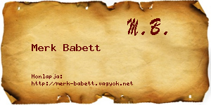 Merk Babett névjegykártya
